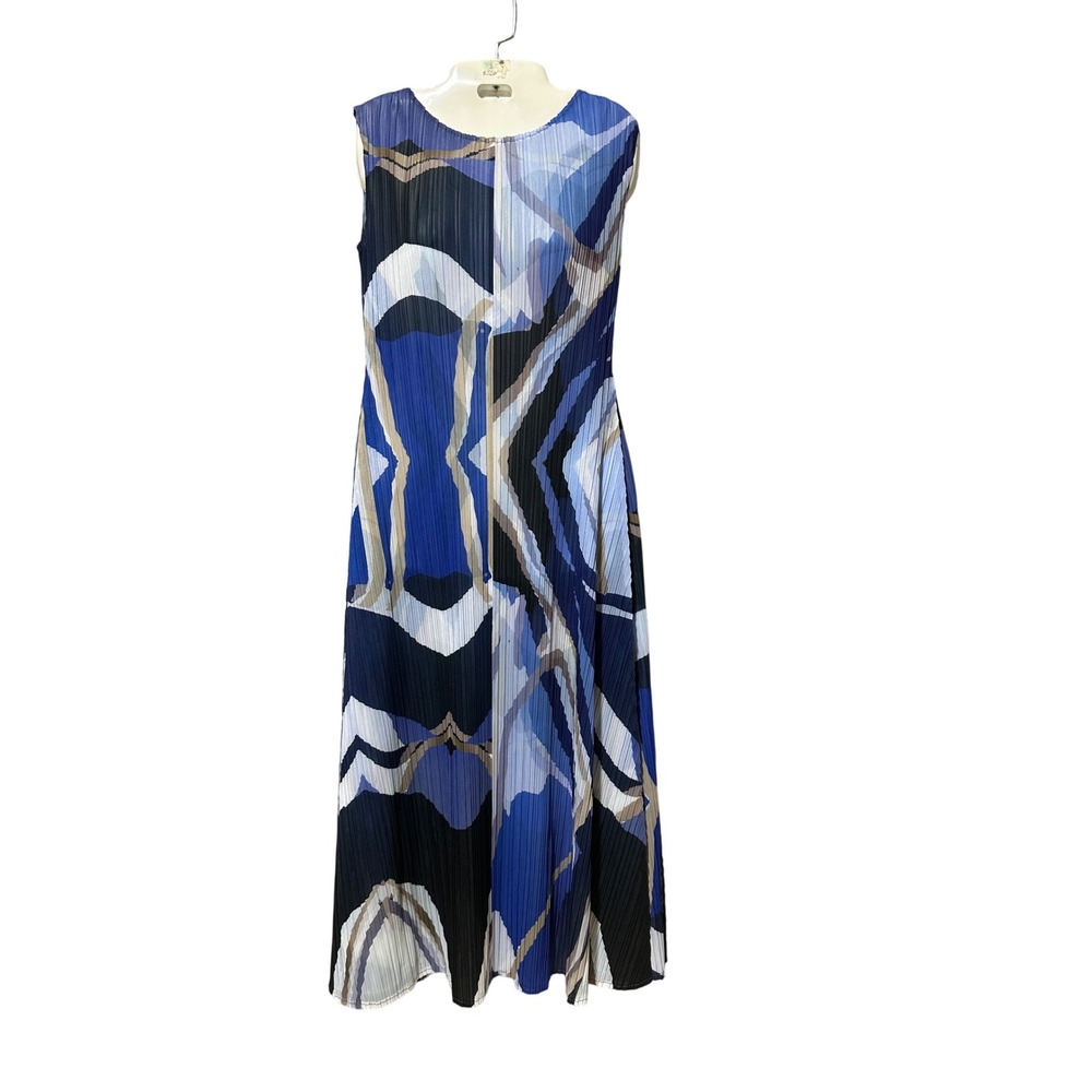 Ming Wang Abstract Print Pleated Crinkle Dress size XSmall